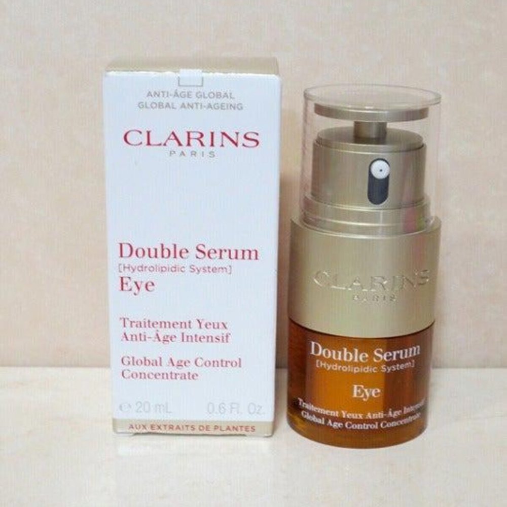 CLARINS DOUBLE SERUM EYE GLOBAL AGE CONTROL CONCENTRATE 0.6OZ BOXED